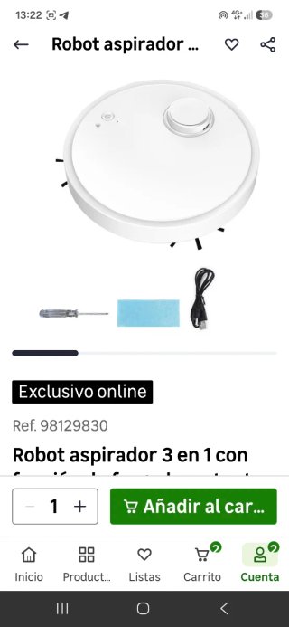 Robot Aspirador Slim 3 en 1, Nuevo