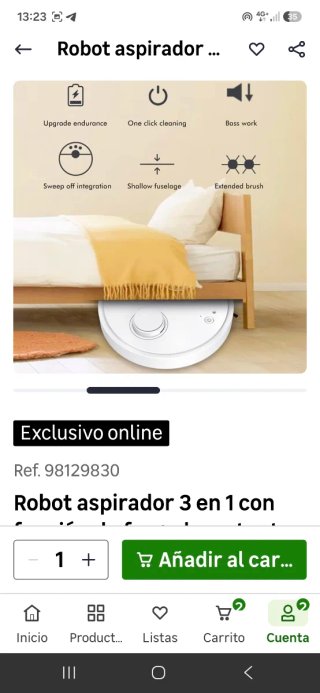 Robot Aspirador Slim 3 en 1, Nuevo