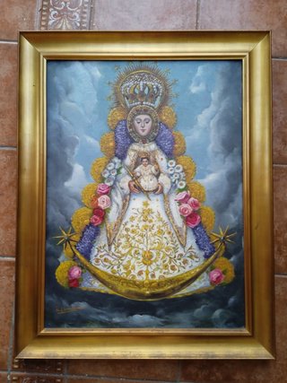 Cuadro Óleo Virgen del Rocío E. Domínguez