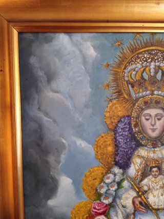 Cuadro Óleo Virgen del Rocío E. Domínguez