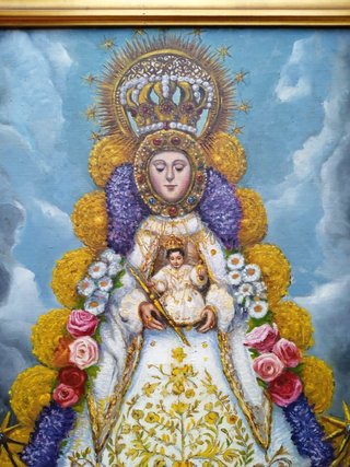 Cuadro Óleo Virgen del Rocío E. Domínguez