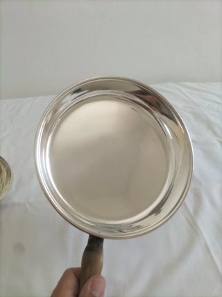 Vajilla antigua portafritos plata plateado alpaca