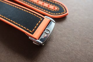 Correa Caucho Canvas Naranja 22mm Omega Ocean PO