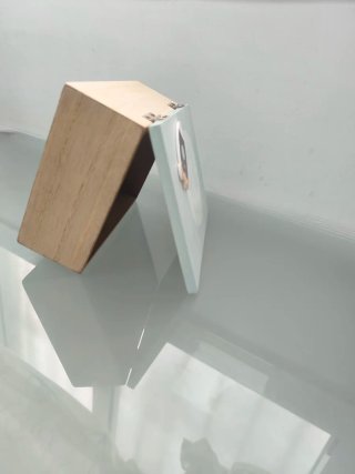 Caja decorativa madera y azul