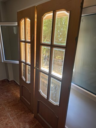 3 Puertas madera maciza con cristal