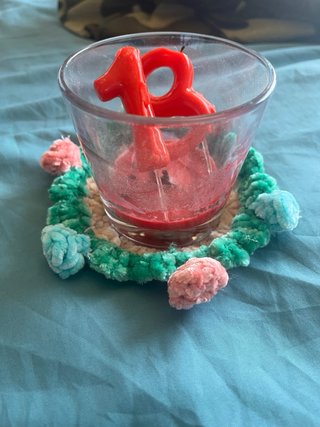 Posavasos/velas artesanales de terciopelo