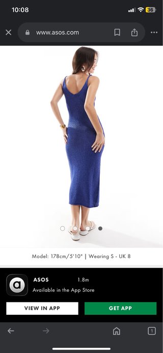 Vestido Lurex Azul Mango
