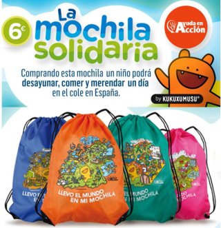 Mochilas solidarias Kukuxumusu