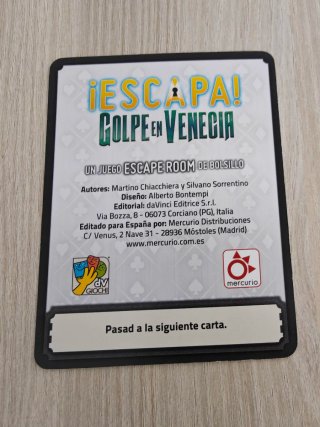 Juego de mesa Escapa: Golpe en Venecia