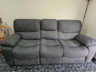 Sofá reclinable eléctrico gris