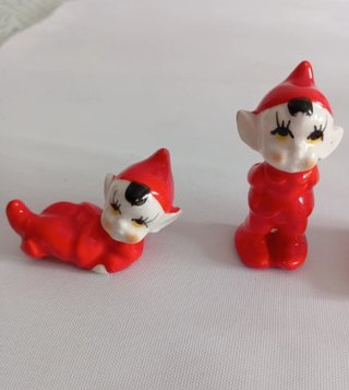 Lote 3 Figure Elfi Vintage Porcellana Rossa