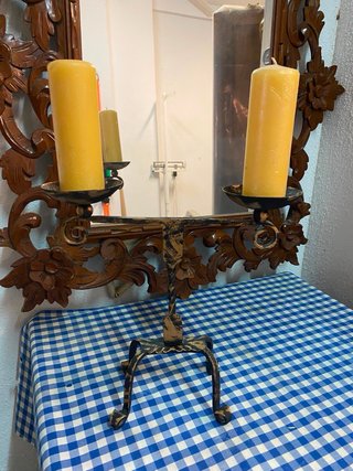 Candelabro antiguo forja macizo