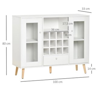 Mueble bar blanco y madera