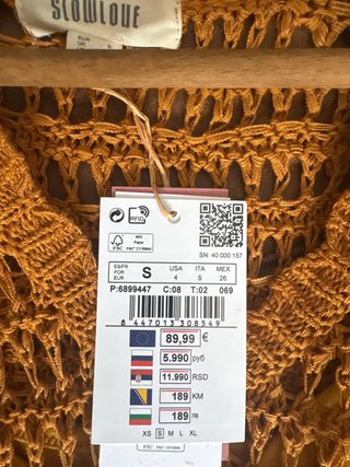 Vestido largo de crochet naranja