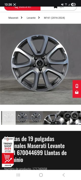 Llantas Maserati Levante 19 Originales