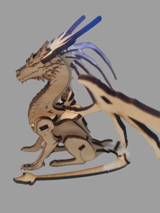 Puzzle 3D Dragón Madera