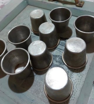 Lote 12 moldes de cubiletes repostería metal