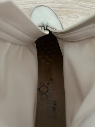 Botín piel beige cremallera talla 37