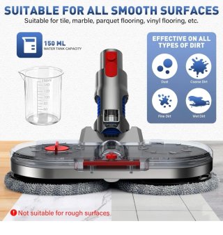Testina Mocio Elettrico per Dyson V7-V15