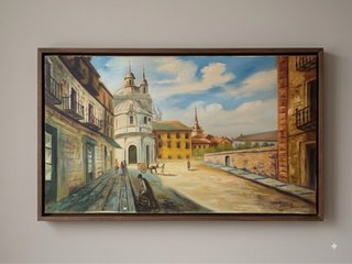 Cuadro costumbrista pintado a mano