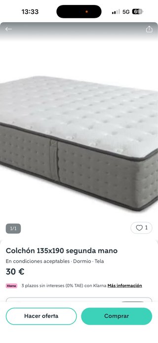 Colchón vicoelastico 135x190 + Somier Lamas
