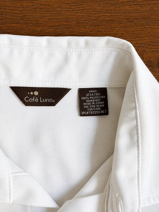 Camisa Cafe Luna retro tropical blanca S 34/36