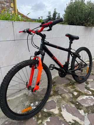 Bicicleta Montaña Rockrider 500 Negra/Roja