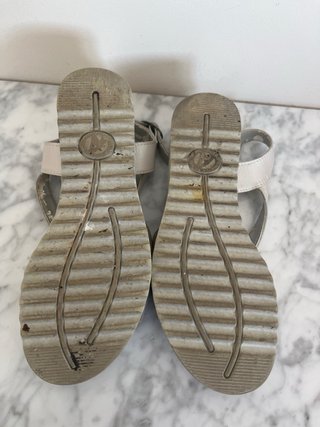 Sandalias anchas señora Talla 38 Oro/Blanco