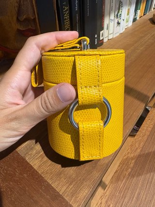 Joyero pequeño redondo amarillo