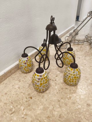 Lámparas de techo cristal y metal