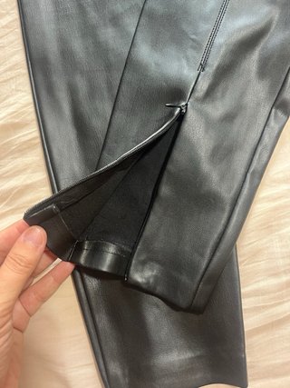 Zara Leggings Efecto Piel Forro Polar M