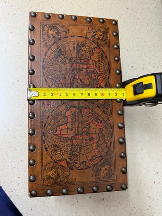Joyero Madera Mapa Antiguo Tachuelas