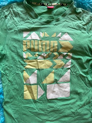 Camiseta Puma Talla XS Verde y Amarillo