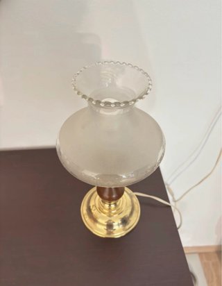 Lámpara Vintage Mesita Noche Madera y Metal