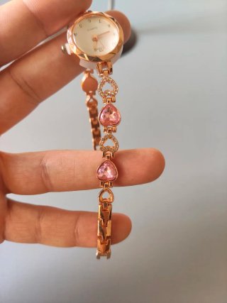 Reloj pulsera mujer rosa y piedras