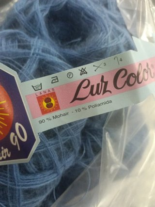 Lote 20 ovillos lana Mohair azul
