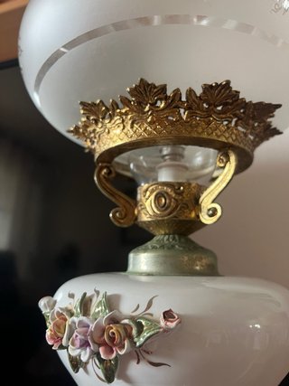 Lámpara Vintage Cerámica y Cristal