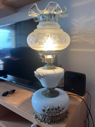 Lámpara Vintage Cerámica y Cristal