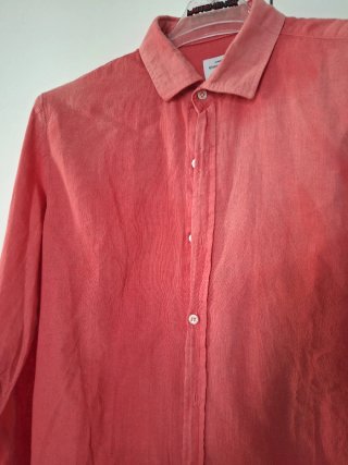 Camicia corallo in lino taglia S