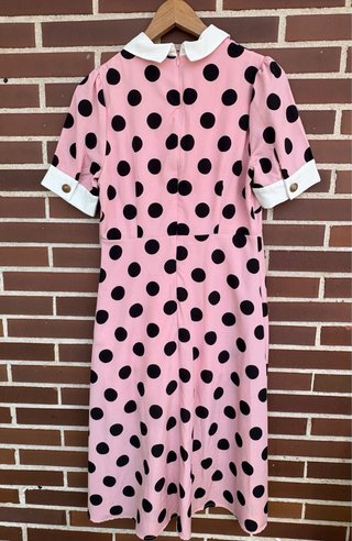 Vestido Minueto lunares rosa midi