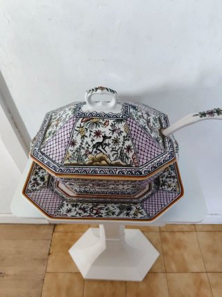 Sopera vintage porcelana multicolor