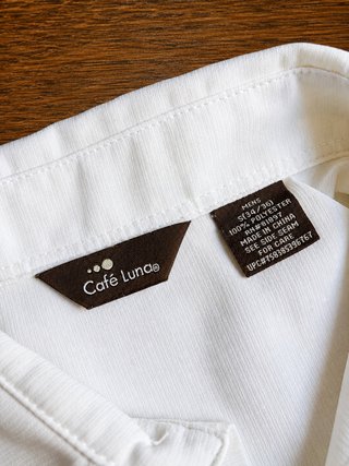 Camisa Cafe Luna tropical vintage blanca