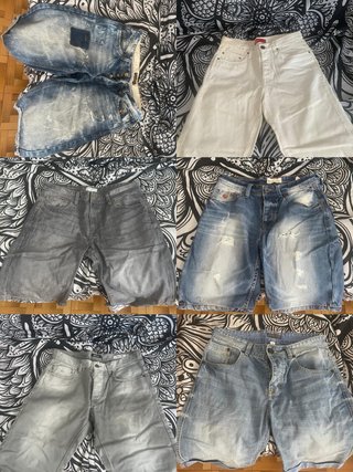 Lote 6 Pantalones Cortos Vaqueros Hombre