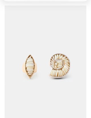 Pack 2 maxi anillos ovalado conchas