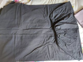 Juego de sábanas y funda nórdica gris/negro 150