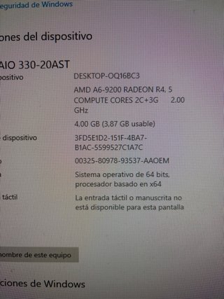 Ordenador Lenovo All in One Negro