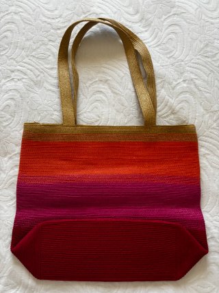 NUEVA Bolsa de playa tejida degradado color