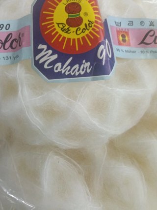 Lote 20 ovillos Mohair Luz Color crudo