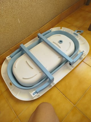 Bañera Bebé Plegable Blanca y Azul