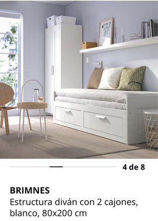 Cama Brimnes Ikea 80x200/160x200cm 2 cajones